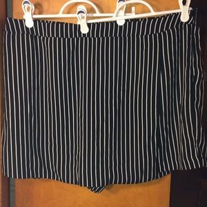 Black and white striped skort